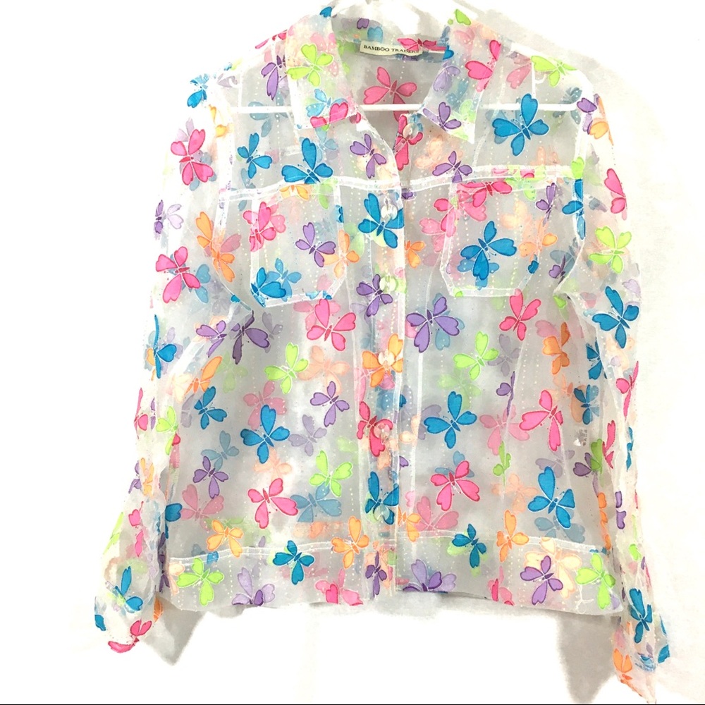 Bamboo Traders Sheer Dotted Butterfly Jacket🦋